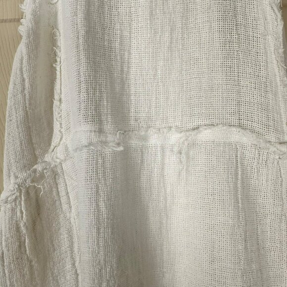 Zara TRF‎ Flowy Backless Frayed Off White Resortwear Bohochic Tank Top Medium - Picture 7 of 13